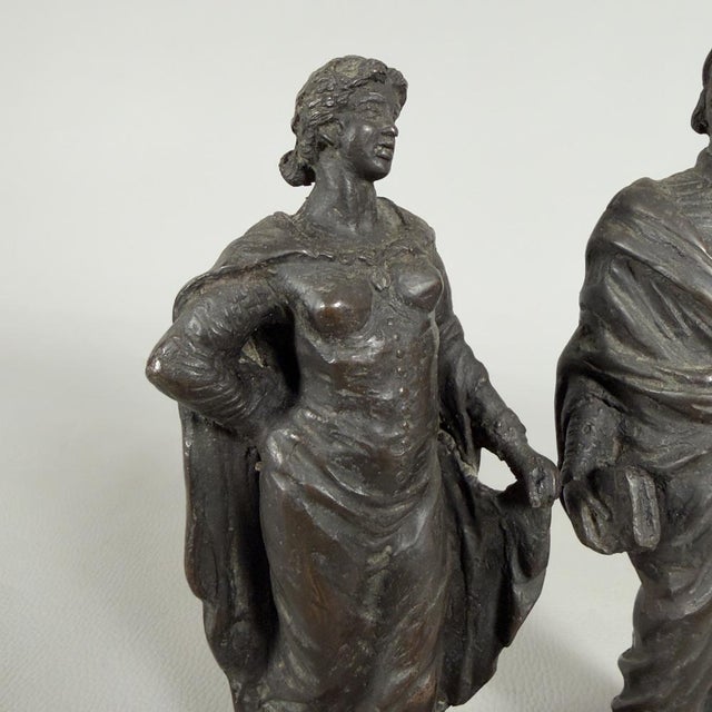 Antique Bronze of Dante Alighieri and Beatrice, 19th Century For Sale - Image 5 of 12