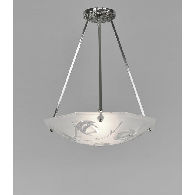 1930s French Art Deco Pendant Light by Degue 1930 France For Sale - Image 5 of 9