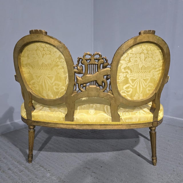 French Gilt Two-Seat Sofa, 1880s For Sale - Image 6 of 16