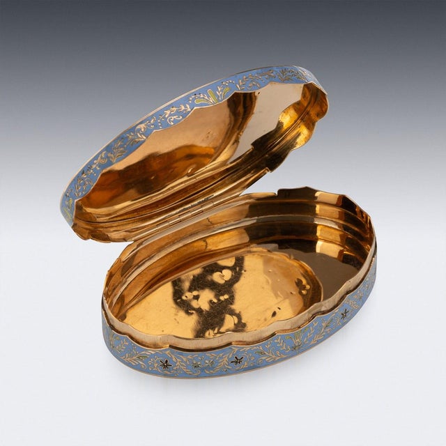 Antique 19th Century Swiss 18k Gold & Enamel Snuff Box, Geneva, 1830s For Sale - Image 10 of 18
