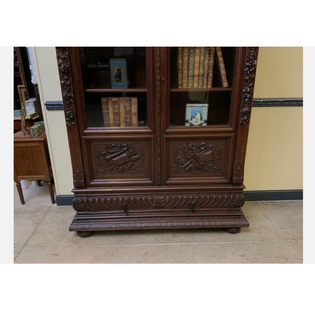 Antique Neo-Renaissance Display Bookcase, 1870 For Sale - Image 12 of 14