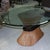 McGuire Large McGuire Rattan Trompe L' Oeil Tole Pedestal Dining Table or Center Table With Oval Glass Top 1950's For Sale - Image 4 of 10