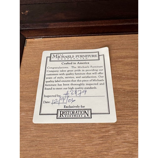 Restoration Hardware Michaels Furniture Beveled Wood Mirror For Sale - Image 10 of 12