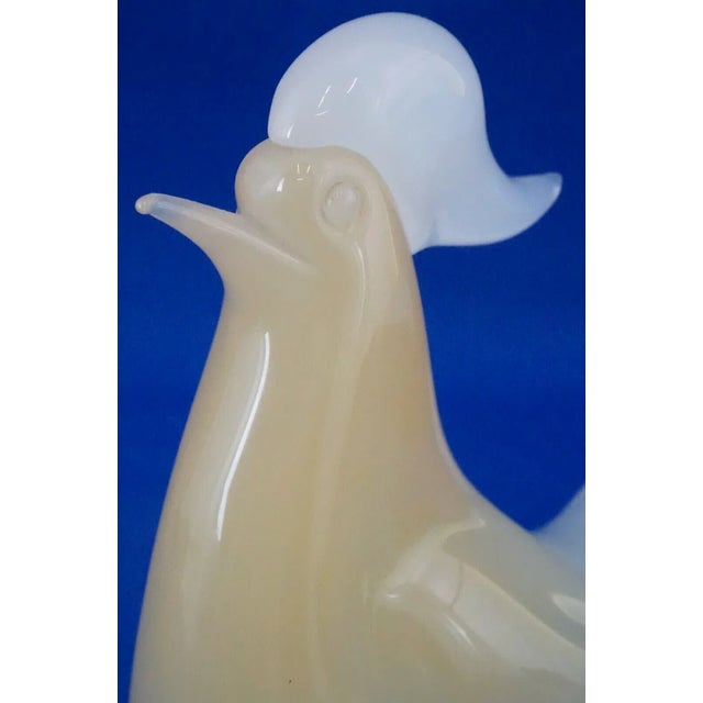 20th Century Blown Murano Opaline Glass Rooster Sculpture by Archimede Seguso, Italy For Sale - Image 16 of 18