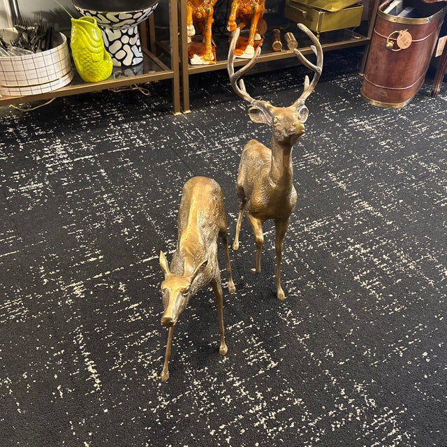 1950s 1950s Mid-Century Modern Brass Deer - a Pair For Sale - Image 5 of 12