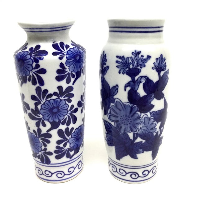 Vintage Cobalt Blue Chinese Half Vase Wall Scones For Sale - Image 13 of 13