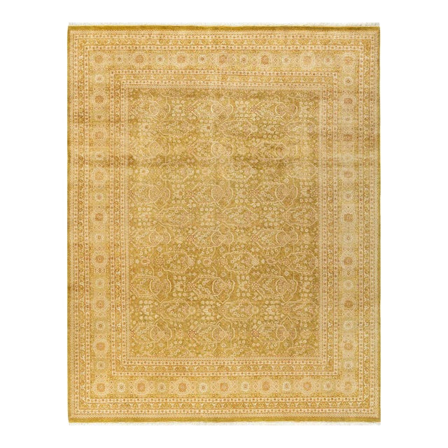 Mogul, One-of-a-Kind Hand-Knotted Area Rug - Green, 8' 1" x 10' 1" For Sale