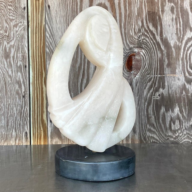 Mid 20th Century Vintage Boho Carved Stone Abstract Sculpture For Sale - Image 5 of 9