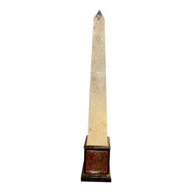 Large 19th C. French Rock Crystal and Boulle Obelisk For Sale