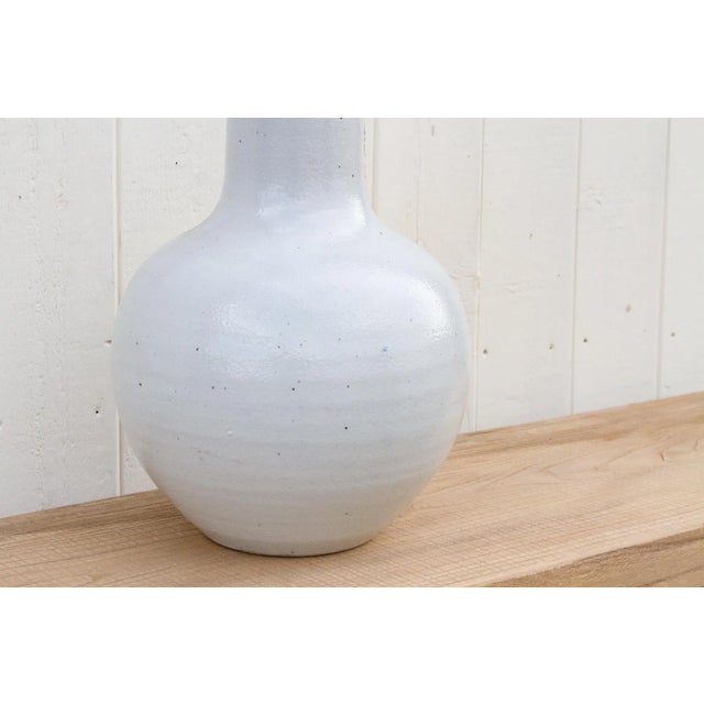 Very Tall White Glazed Asian Vase For Sale In Los Angeles - Image 6 of 9