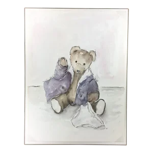 1995 Watercolor Painting of a Teddy Bear