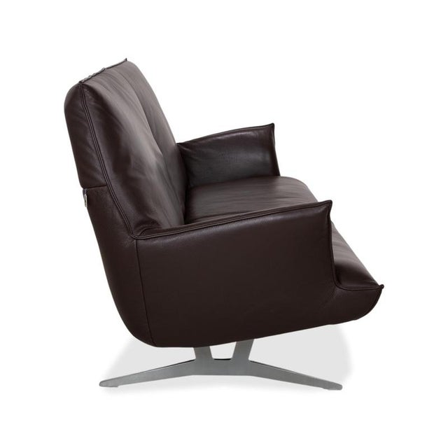 Brown Leather Fenja Two-Seater Sofa with Manual Function from Koinor For Sale - Image 13 of 16