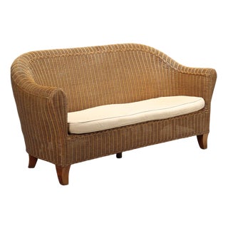 Vintage Wicker Sofa, Italy, 1960s-1970s For Sale