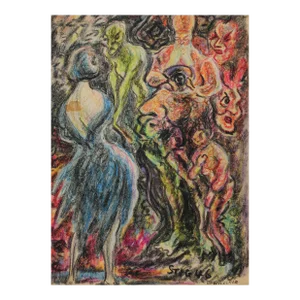 Bewilderer 1946 Wax Crayon on Paper