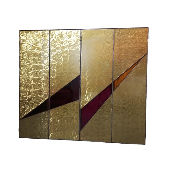 Sculptural 4-Door Wardrobe with Glass Shelves, Italy, 1970s-1980s For Sale - Image 16 of 17