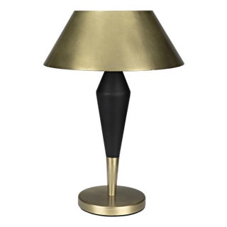 NOIR Blau Table Lamp, Iron with Brass Finish and Black Iron Detail For Sale