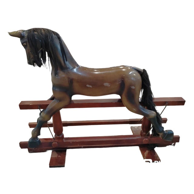 Wood Indonesian Rocking Horse, 1950s For Sale - Image 7 of 7