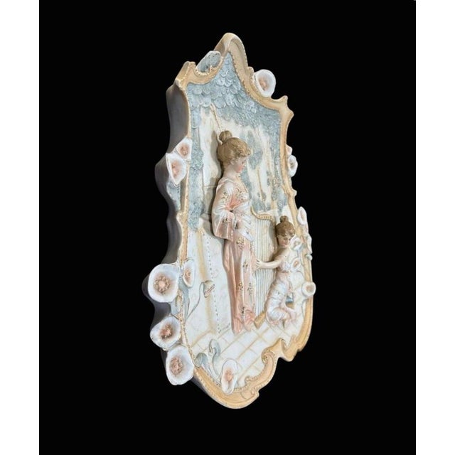 Art Nouveau Bisque Porcelain Classical Plaque For Sale - Image 10 of 14