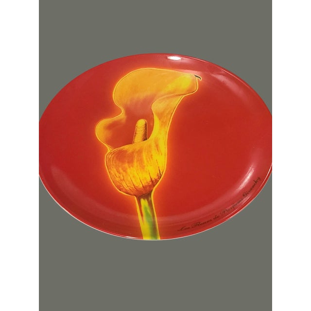 Givenchy Vintage Set of 4 Givenchy Paris Colorful Luncheon Dessert Salad Flower Plates For Sale - Image 4 of 7