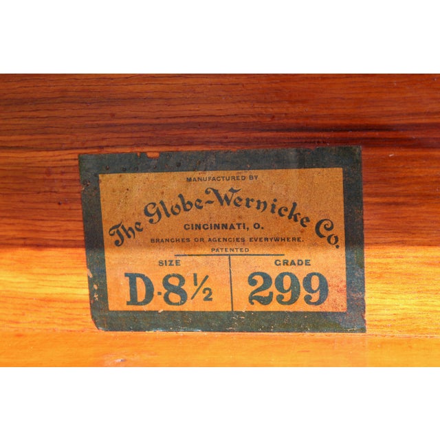 Antique Globe-Wernicke 3-Tier Tiger Oak Barrister Bookcase – Grade 299 For Sale - Image 15 of 17
