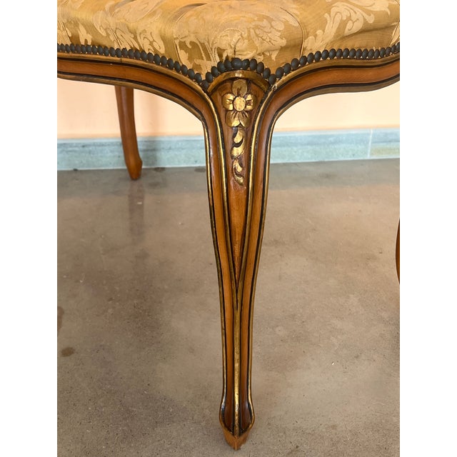 Pair of French Tufted Benches With Cabriole Legs For Sale - Image 11 of 12