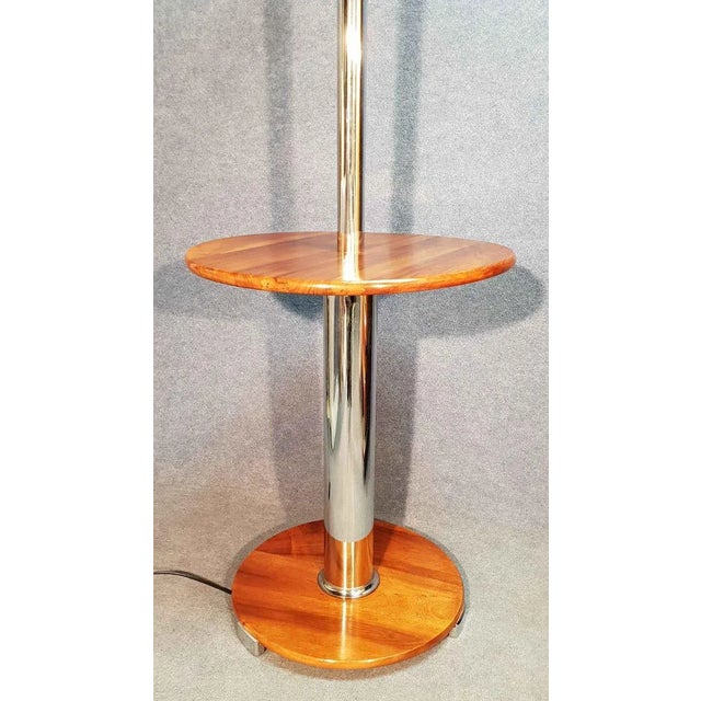 Wood Art Deco Pedestal Floor Lamp, 1930s For Sale - Image 7 of 12