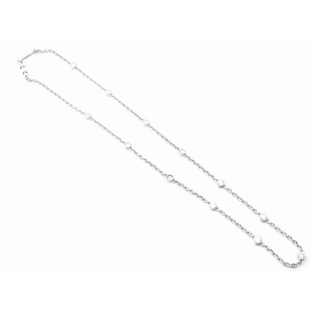 Cartier 1990s Cartier Diamond 12 Station White Gold Chain Necklace For Sale - Image 4 of 11
