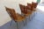 Brown Late 20th Century Arthur Umanoff Attributed Dining Set Wood Slat Table and 4 Chairs Rare Hairpin Leg - Set of 5 For Sale - Image 8 of 11