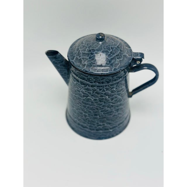 Farmhouse Vintage Granite Wear Coffee Pot For Sale - Image 3 of 7