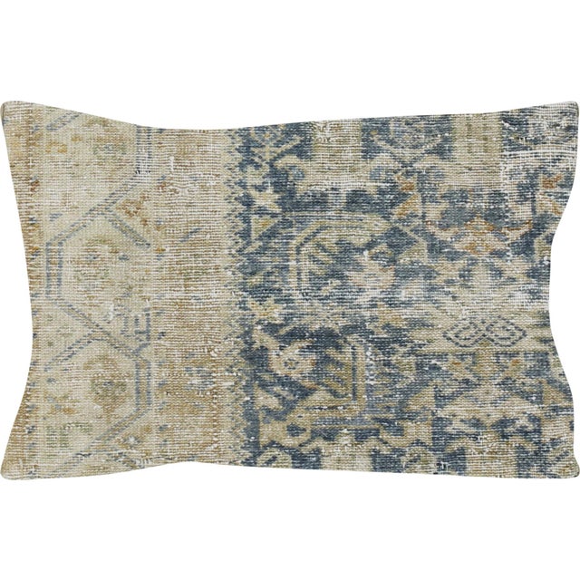 Semi Antique Persian Melayer Pillow. Hand Sewn using fragments of Melayer rugs. Fiber fill. 500627