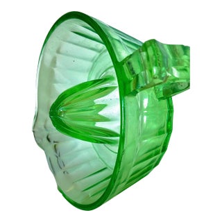1930s Uranium Glass Juice Reamer For Sale
