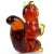 Murano Vintage Murano Seguso Sommerso Orange Red Yellow Italian Art Glass Mid Century Squirrel Figurine For Sale - Image 4 of 6