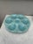 French aqua turquoise Majolica oyster plate signed Sarreguemines Majolica, circa 1900. 6 shells and space for the lemon on...