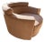 Circular Swivel Chair in Camel Toned Suede For Sale