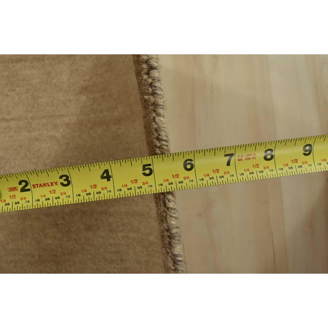 Solid Beige Rug 5’8” X 7’9” Wool Hand-Knotted Carpet For Sale - Image 11 of 13