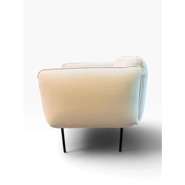 Woud Nakki 1-Seater Lounge Chair by Mika Tolvanen in Cream Velvet For Sale - Image 4 of 18