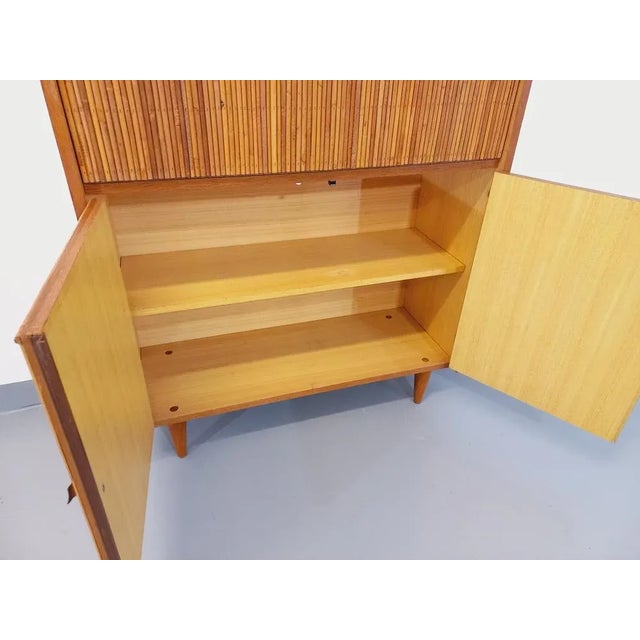Vintage Secretary in Rattan and Light Wood by Adrien Audoux & Frida Minet, 1960s For Sale - Image 11 of 13