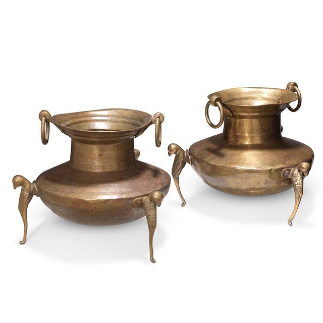 Rajasthan, mid-20th century A striking vintage brass vessel with authentic heritage. Originally crafted as everyday milk...