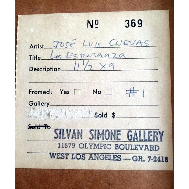 1960s Framed Drawing by Mexican Artist José Luis Cuevas For Sale - Image 5 of 7