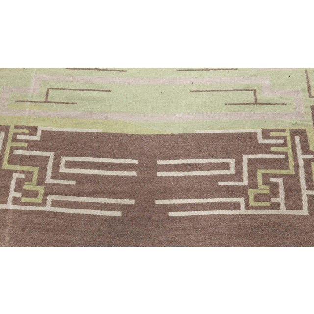 Textile Modern Scandinavian Art Deco Flat Weave Wool Rug by Doris Leslie Blau For Sale - Image 7 of 8