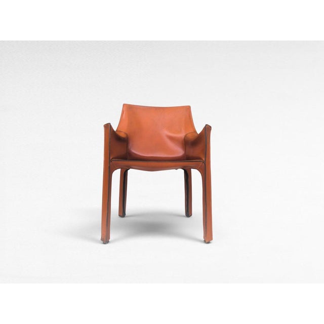 CAB 413 Chair in Cognac Leather by Mario Bellini for Cassina, Italy, 1970s For Sale - Image 12 of 18