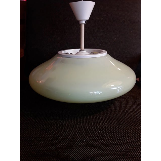 Vintage German Yellow Glass Ceiling Lamp, 1950s, in Good conditions. Designed 1950 to 1959 European Plug (up to 250V).The...