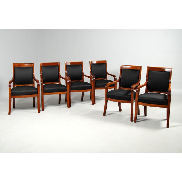 Early 19th Century Antique French Armchairs, 1830, Set of 6 For Sale - Image 5 of 11