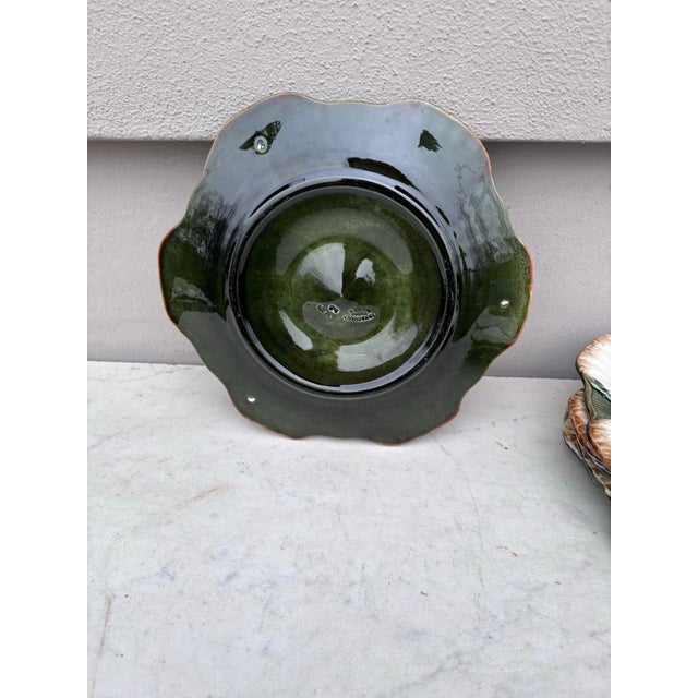 Longchamp French Majolica Oyster Plate Longchamp, Circa 1900 For Sale - Image 4 of 4