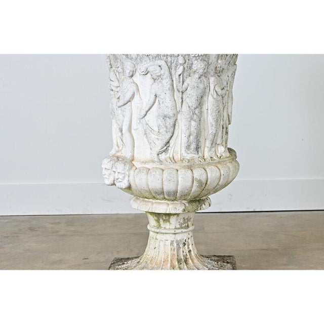Sculpture Materials English Circa 1900 Cast Stone Medici Urn with Figurative Motif For Sale - Image 7 of 13