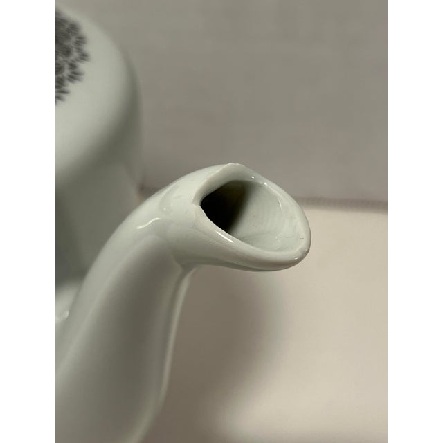 White Vintage Chinese Jingdezhen Hand Painted Porcelain Tea Pot For Sale - Image 8 of 12