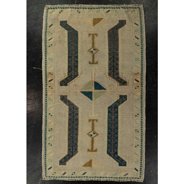 Brown Turkish Mini Rug Oriental Hand Knotted Vintage Rug 1'11" x 3'2" #21211 For Sale - Image 8 of 8
