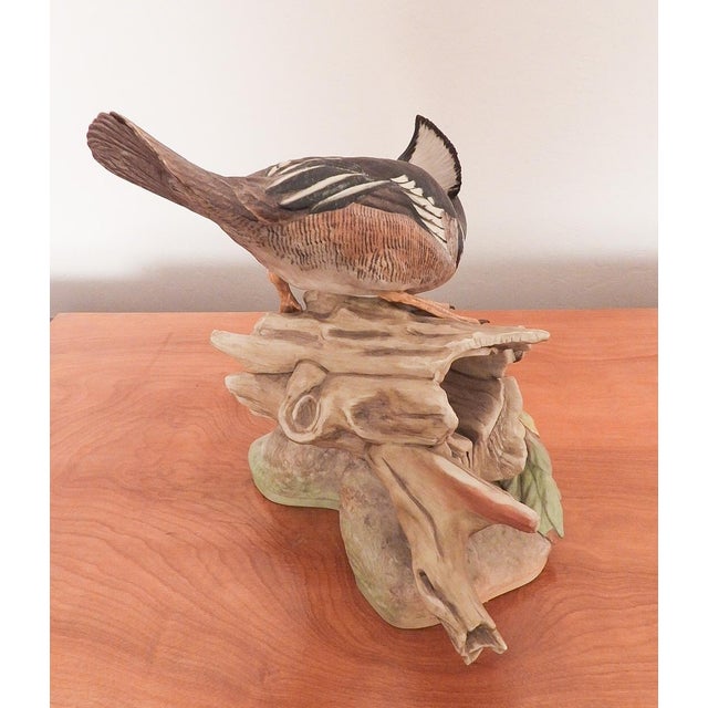 1970s Boehm Porcelain Sculpture Pair Hooded Mergansers Water Fowl Birds Male & Female For Sale - Image 5 of 12