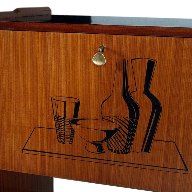 Mid-Century Buffet Dry Bar in Walnut attributed to Vittorio Dassi for La Permanente Mobili Cantù, 1950s For Sale - Image 6 of 7