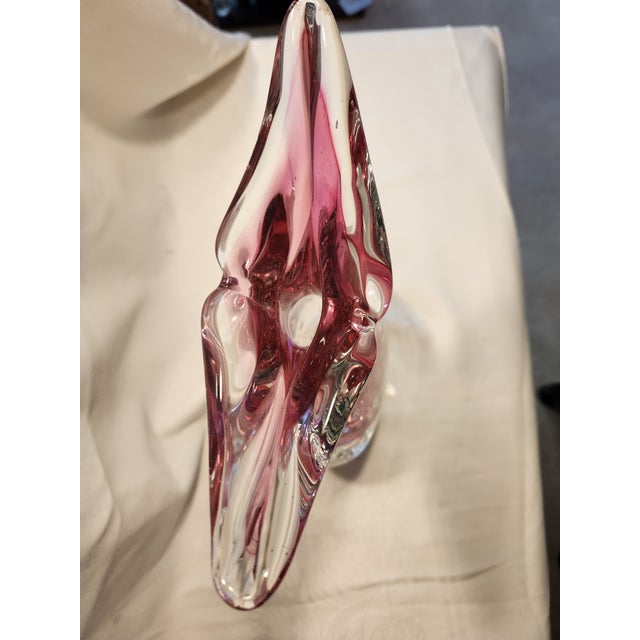 Flavio Poli Mid 20th Century Large 15" Flavio Poli for Seguso Murano Glass Vase - Pink Sommerso Bullicante For Sale - Image 4 of 10